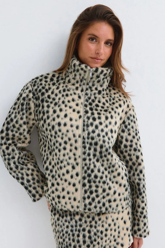 Veste léopard zippée col montant – Ceres Studio, photo 1