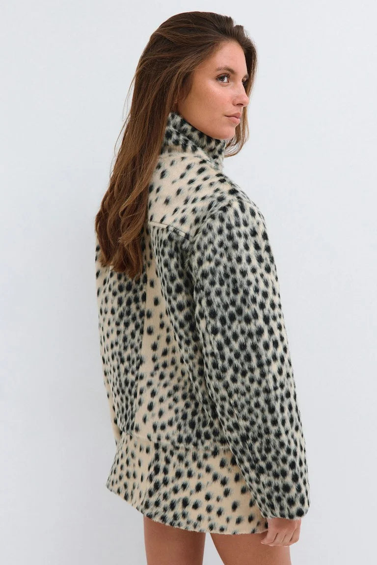 Veste léopard zippée col montant – Ceres Studio, photo 3