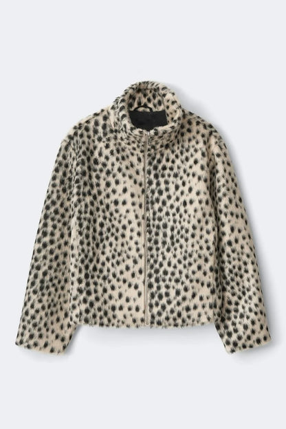Veste léopard zippée col montant – Ceres Studio, photo 4