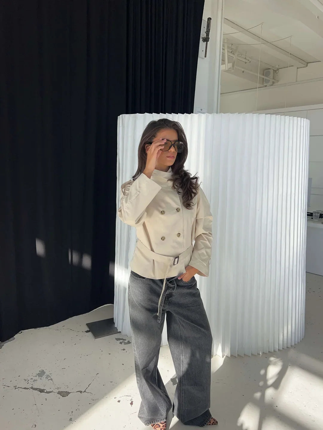 Trench col cheminée beige – Ceres Studio, photo 2