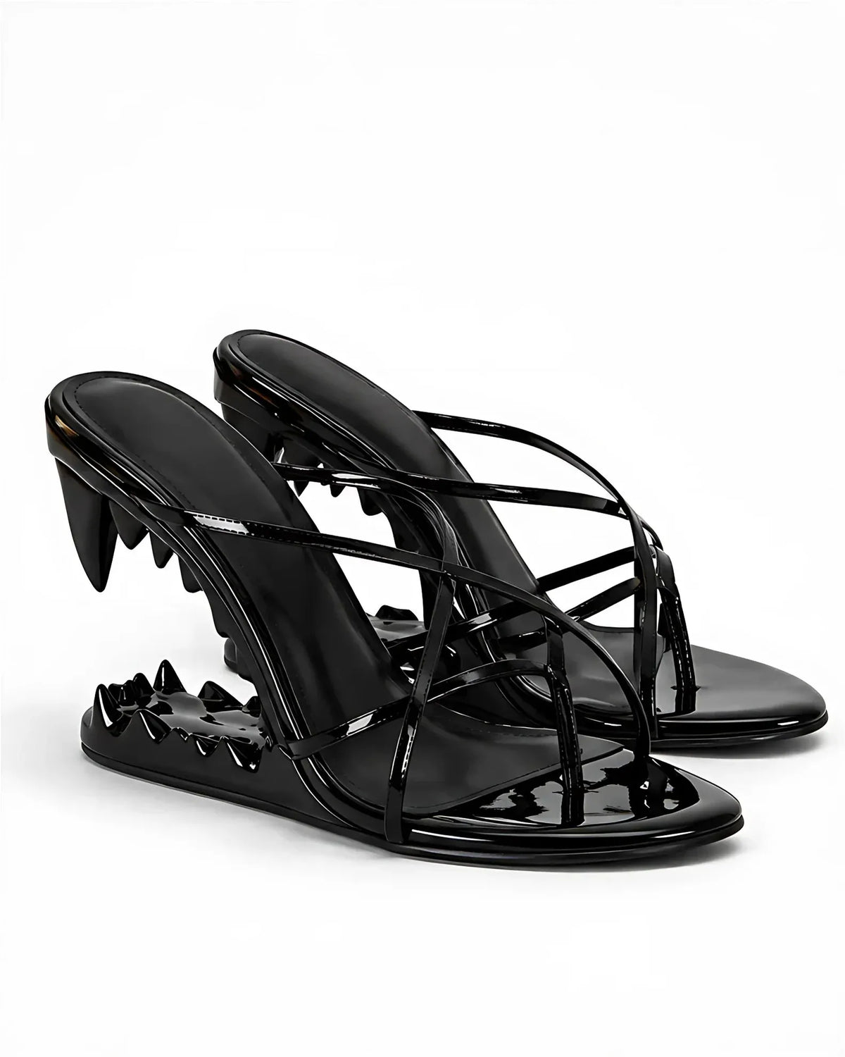 Mules Requin Ceres Studio, mules à brides fines et talon sculpté