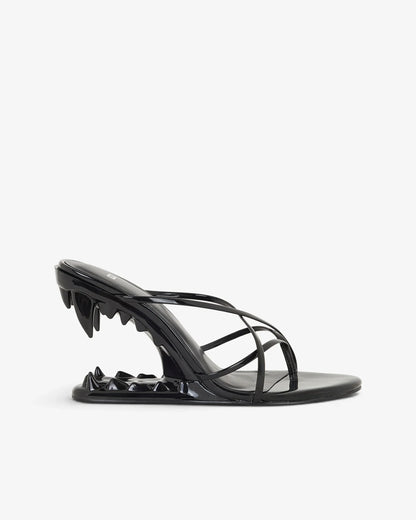 Mules Requin à talon sculpté vues de profil