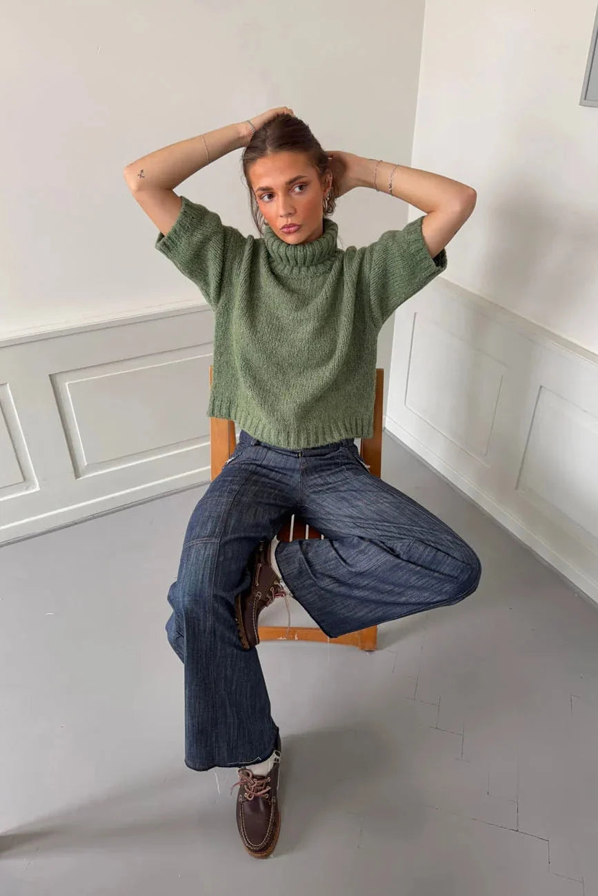 Pull vert col montant – Ceres Studio, photo 1