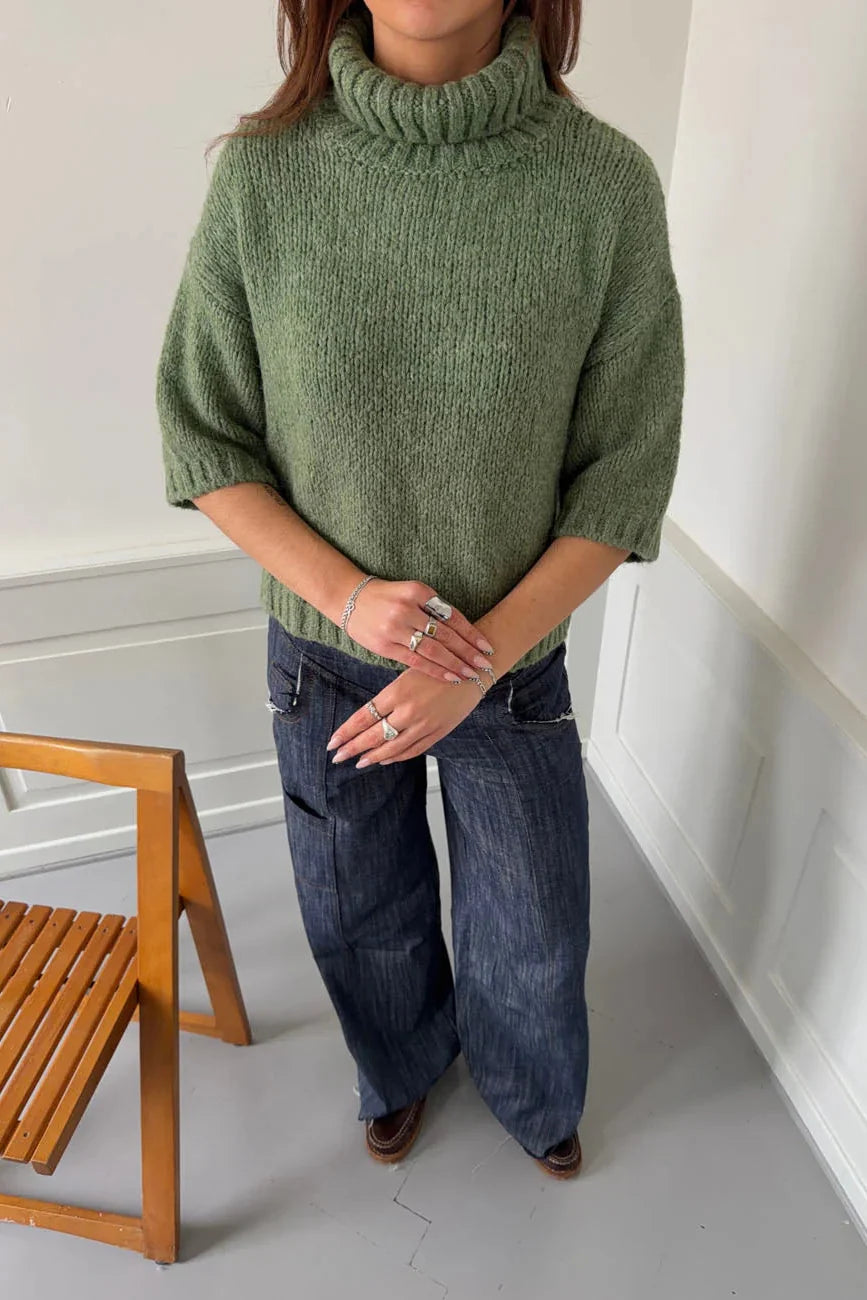 Pull vert col montant – Ceres Studio, photo 2