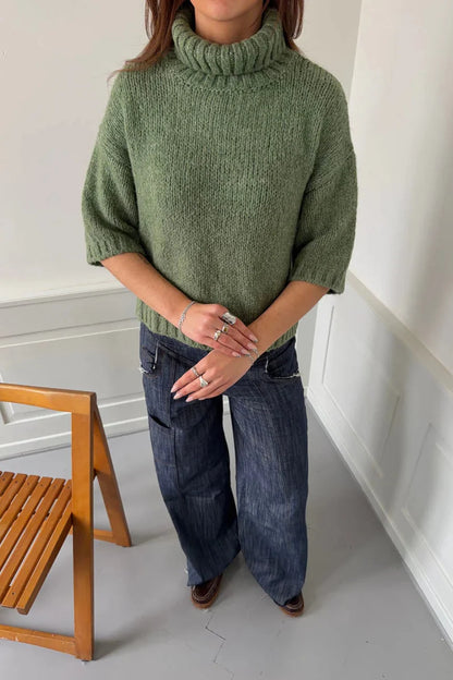 Pull vert col montant – Ceres Studio, photo 2